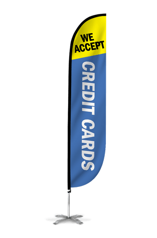 Credit Cards Accepted Feather Flag 12ft