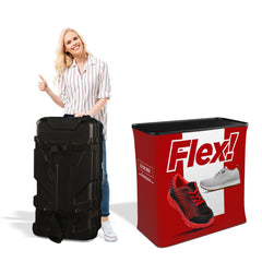 Curved Pop Up Trade Show Display w/ Tablet & Media Stand