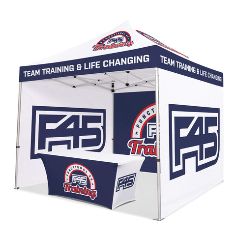 Custom Canopy Tent with Three Back Walls & Table Cover