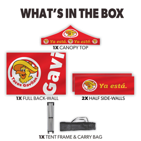 Custom Canopy Tent with Full Back & Half Side Walls