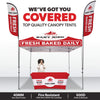 Image of Custom Canopy Tent with Feather Flags & Table Cover