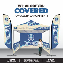 20' x 20' White Economy Pole Canopy Tent with Sidewalls by Party Tents