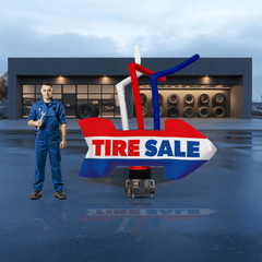 18' Fly Guy Inflatable Tube Man White Arrow by POGO