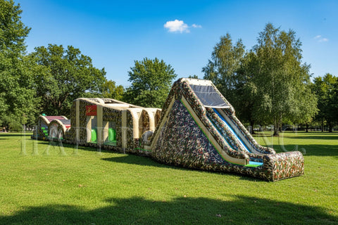 Extreme Rush Zipline Camo Commercial Inflatable Zipline Obstacle Course - IG5200-C