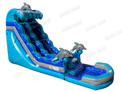 19 FT Dolphins Wave Wet and Dry Water Slide