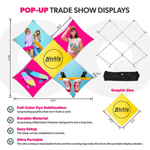 Custom GeoMetrix Pop-Up Trade Show Booth Display - (5 Panel)