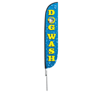 Dog Wash Feather Flag Water Drips
