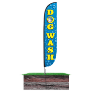 Dog Wash Feather Flag Water Drips