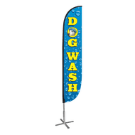 Dog Wash Feather Flag Water Drips