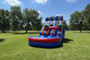 Image of Blue Malibu 18' Double Lane Water Slide WS4185-B | Commercial inflatable Water Slide