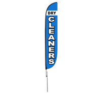 Dry Cleaners Feather Flag Blue