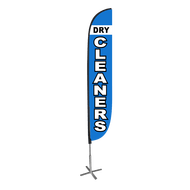 Dry Cleaners Feather Flag Blue
