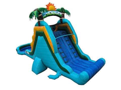 16 FT Dual Lane Back Loader Water Slide (15 oz vinyl)
