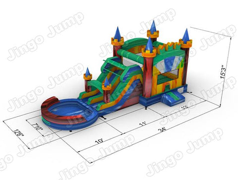 Dual Lane Tower Castle Combo Wet /Dry  (15 oz Vinyl)