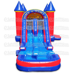 18'H Bounce N Double Dip Dual Lane w/ Pool by eInflatables