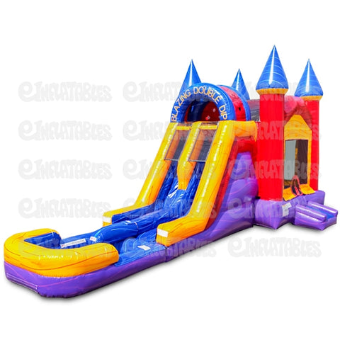 18'H Blazing Double Dip with Pool by eInflatables