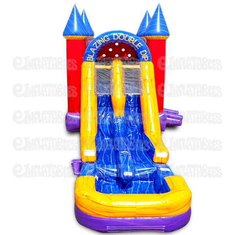 18'H Blazing Double Dip with Pool by eInflatables