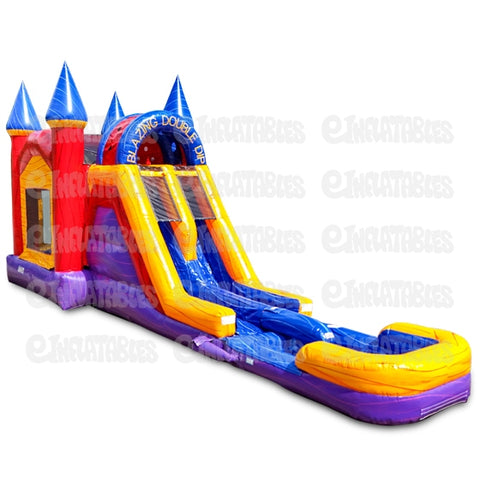 18'H Blazing Double Dip with Pool by eInflatables