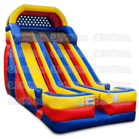 20'H Dual Lane Dry Slide with Side Exits by eInflatables