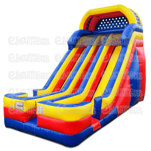 20'H Dual Lane Dry Slide with Side Exits by eInflatables