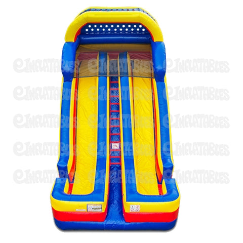 20'H Dual Lane Dry Slide with Side Exits by eInflatables