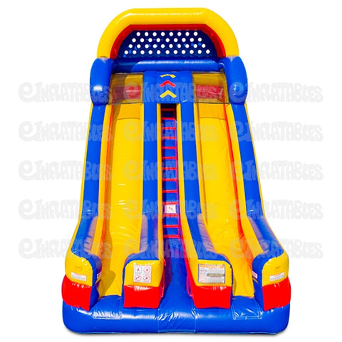 20'H Dual Lane Dry Slide with Front Exits by eInflatables