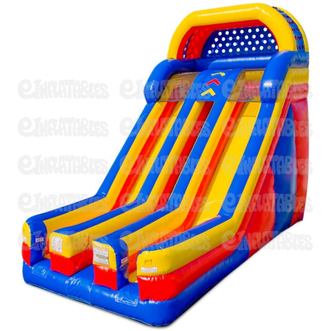 20'H Dual Lane Dry Slide with Front Exits by eInflatables