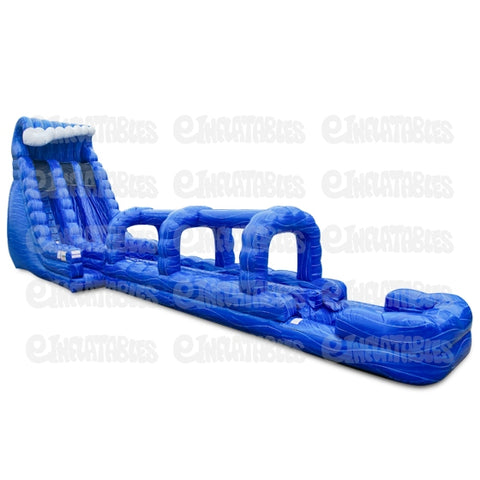 22'H Blue Crush 2 Lane Run N Splash Combo by eInflatables