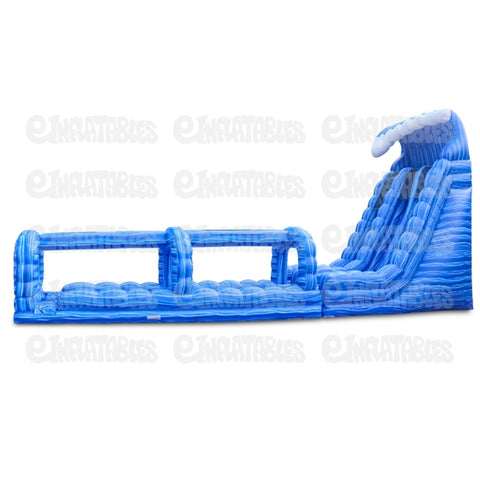 22'H Blue Crush 2 Lane Run N Slide Combo by eInflatables - Rear View