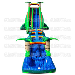 36'H Tropical 2 Lane Run N Splash Combo by eInflatables