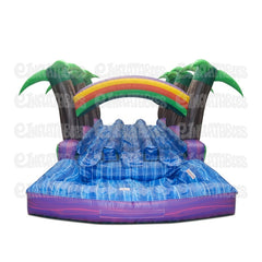 10'H Towering Palms 3 Lane Run N Splash by eInflatables