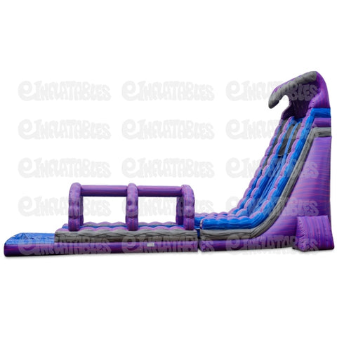 27'H Purple Crush-2 Lane Run N Splash Combo by eInflatables