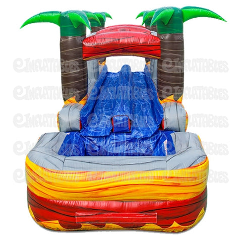 10'H Blazing Tropic 2 Lane Run N Splash by eInflatables