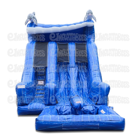18'H Aqua Rock Dual Lane Splash Down 2 (Slide Only) by eInflatables