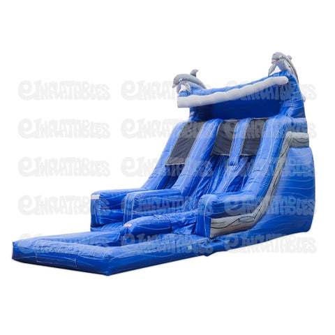 18'H Aqua Rock Dual Lane Splash Down 2 (Slide Only) by eInflatables