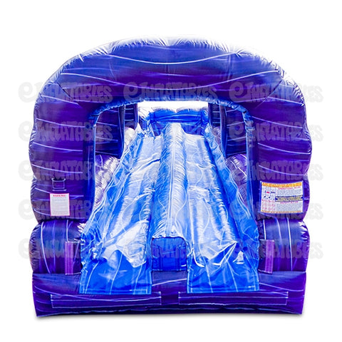 Purple n White Run N Splash 2 Lane Slide