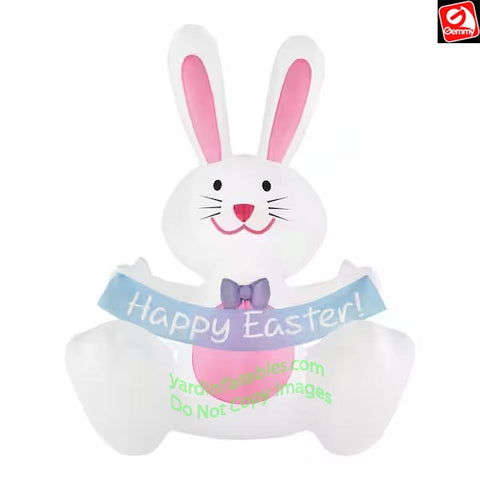 4 1/2' Gemmy Airblown Inflatable Easter Bunny In A Speedster Carrot Car by Gemmy Inflatables