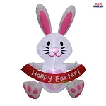 5' Air Blown Inflatable Easter Bunny w/ Happy Easter Banner