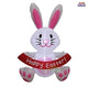 5' Air Blown Inflatable Easter Bunny w/ Happy Easter Banner by Gemmy Inflatable