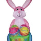 8' Inflatable Easter Bunny Pushing Easter Egg Cart by Gemmy Inflatable