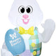 4' Easter White Bunny Holding "Happy Easter" Egg by Gemmy Inflatable