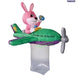 6' 4" Air Blown inflatable Easter Bunny Air Express Plane  by Gemmy Inflatables