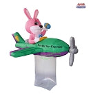 6' Air Blown Inflatable Animated Easter Bunny Air Express Plane