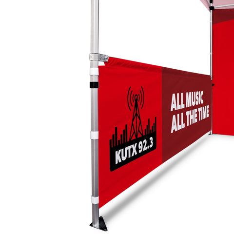 Custom Canopy Tent with Full Back Wall, Half Side Walls & Table Cover