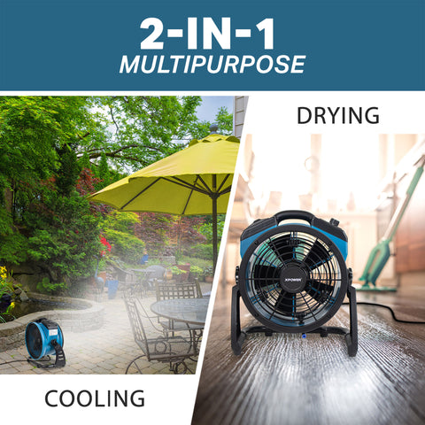XPOWER FM-65B Multi-purpose Battery Powered Misting Fan and Air Circulator