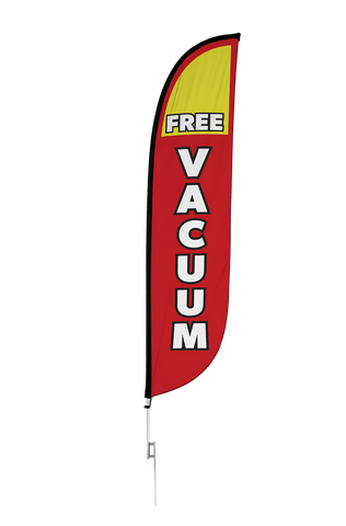 Free Vacuum Feather Flag Red