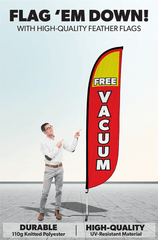 Free Vacuum Feather Flag Red