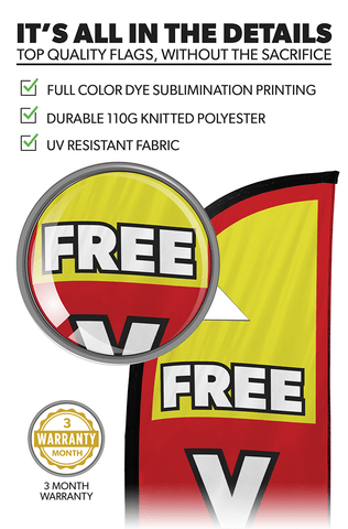 Free Vacuum Feather Flag Red