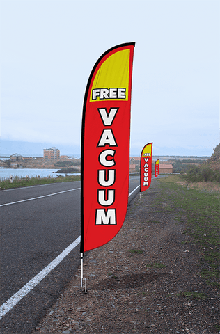 Free Vacuum Feather Flag Red
