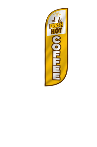 Fresh Hot Coffee Feather Flag